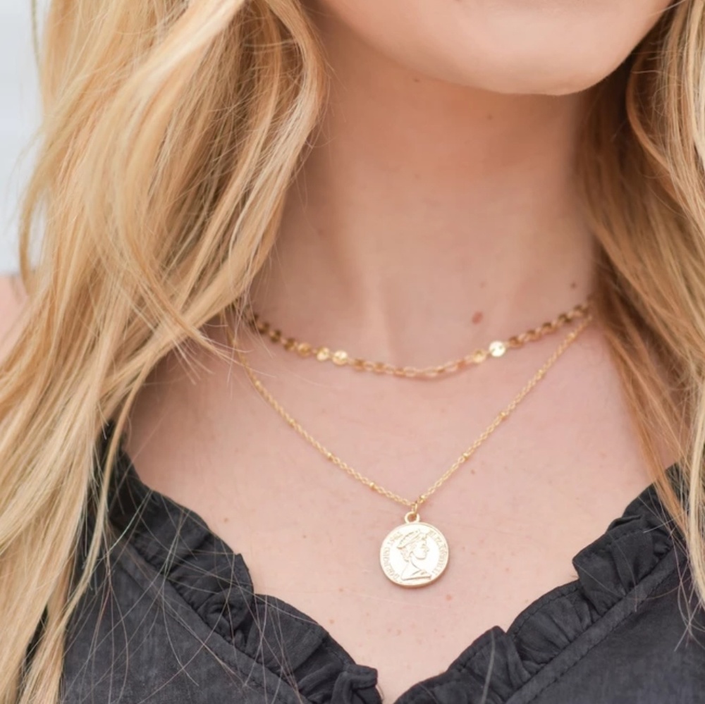 Layered Coin Necklace - Picture 3 of 3